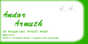 andor armuth business card